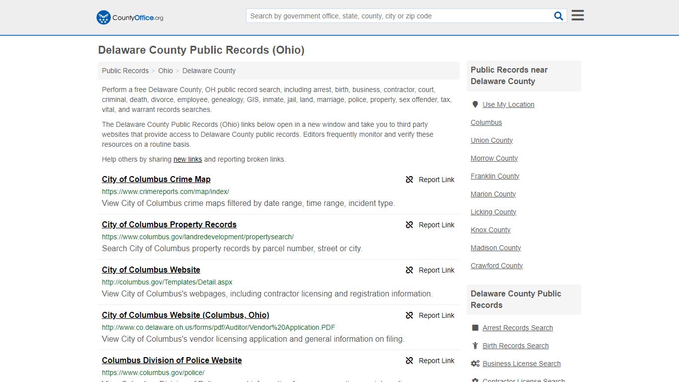 Delaware County Public Records (Ohio) - County Office